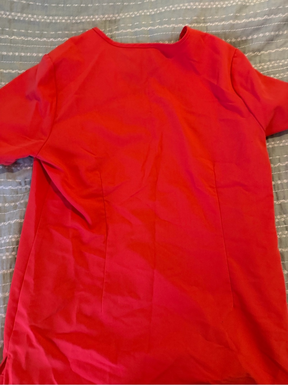 Figs Red V-Neck Scrub Top with Logo Tab - Picture 5 of 5